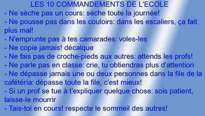 sa tape les 10 commandement attention il fo le faire
